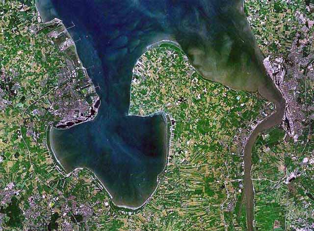 Satellitenaufnahme vom Jadebusen